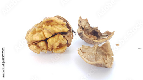 walnut nuts without shell isolated food background