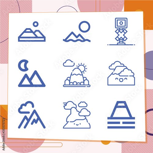 Simple set of 9 icons related to el