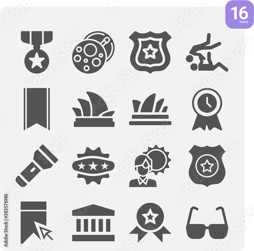Simple set of olympic related filled icons.