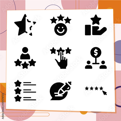 Simple set of 9 icons related to appraisal