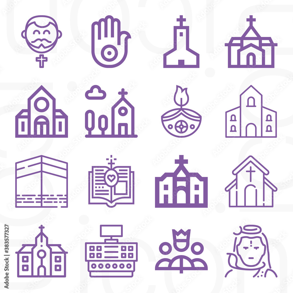 16 pack of congregation  lineal web icons set