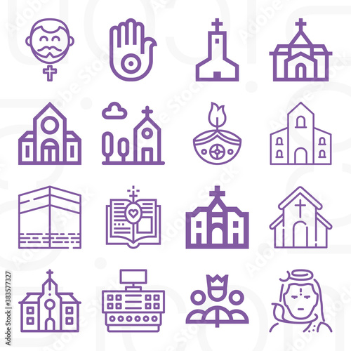 16 pack of congregation  lineal web icons set