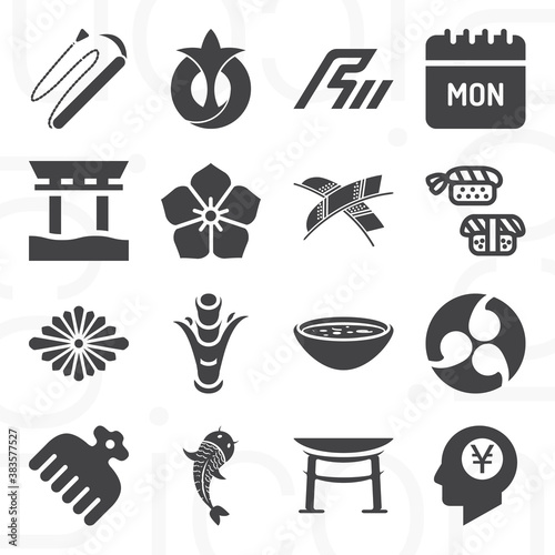 16 pack of sundays  filled web icons set