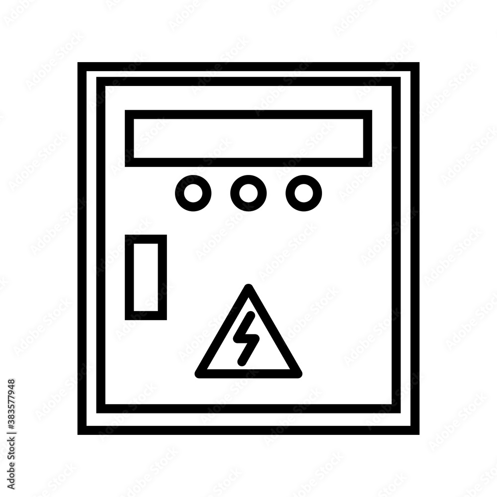 electric panel box vector. Electric distribution icon. editable. vector illustration on white background electric panel box vector. Electric distribution icon. editable. vector illustration on white background