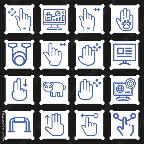 16 pack of friction  lineal web icons set