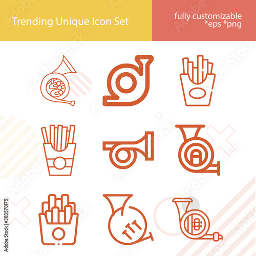 Simple set of jacques related lineal icons.