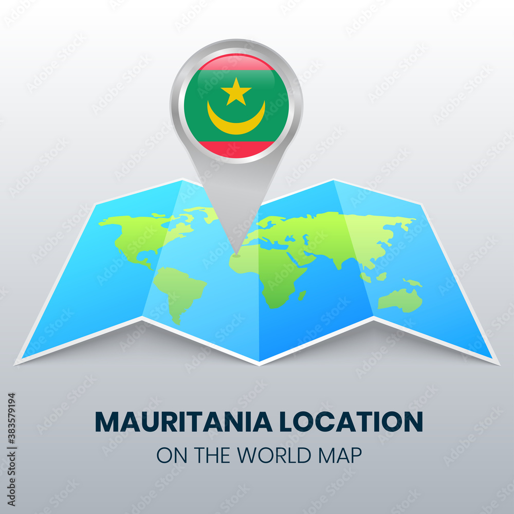 Location icon of Mauritania on the world map, Round pin icon of Mauritania Location icon of Mauritania on the world map, Round pin icon of Mauritania