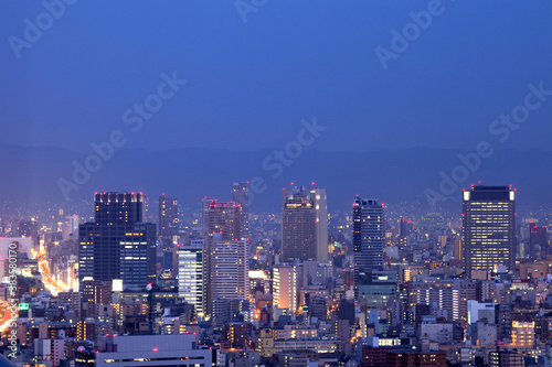 大阪難波ビル群の夜景