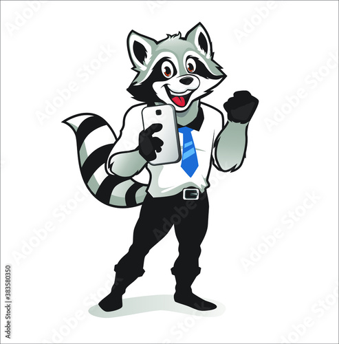 raccoon mascot cartoon