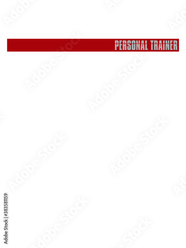 Roter Balken Trainer Personal Logo Design Bodybuilder Personal Muskeln aufbauen 