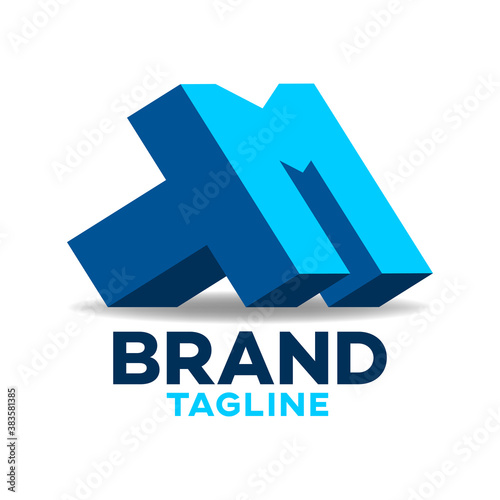Modern letters TM or MT logo.Vector illustration.