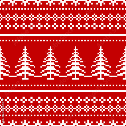 Knitted Christmas and New Year seamless pattern