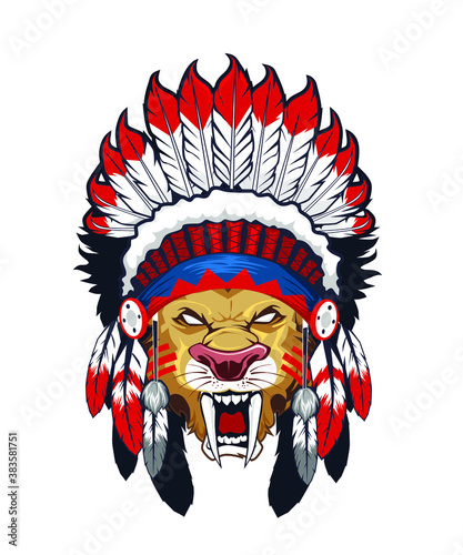 indian head mascot cartoon in vector