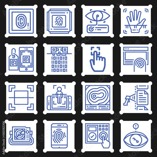 16 pack of ultrasound  lineal web icons set