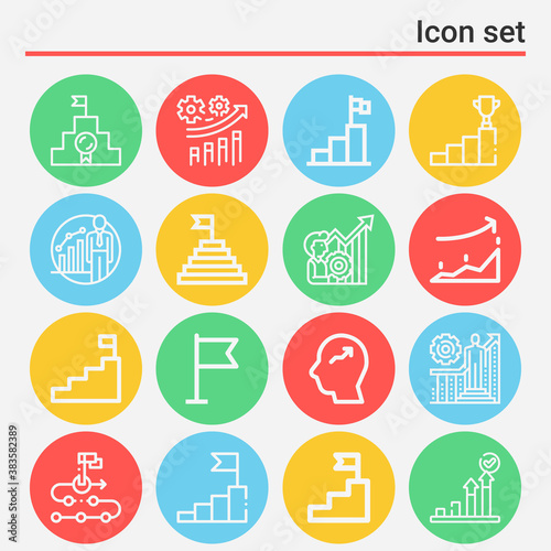 16 pack of come along  lineal web icons set