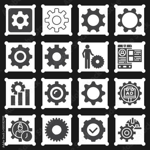 16 pack of numbered  filled web icons set