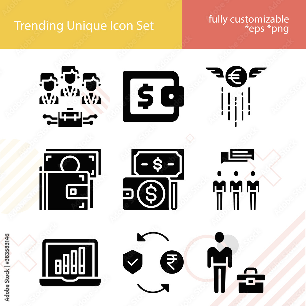 Simple set of treasury related filled icons. Simple set of treasury related filled icons.