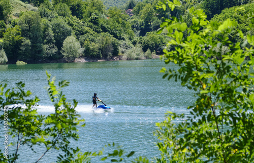 Jet skis rented to tourists on Lake Vagli
