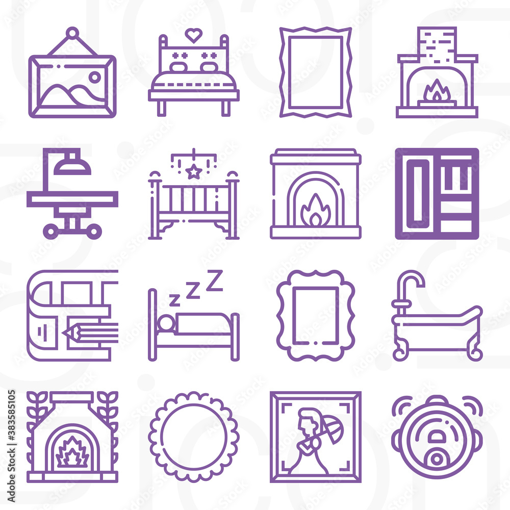 16 pack of couch lineal web icons set 16 pack of couch lineal web icons set