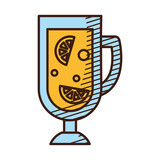 herbal tea drink icon, hand draw style