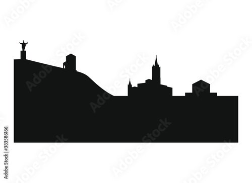 Obraz na płótnie skyline of oviedo city in spain. w salonie