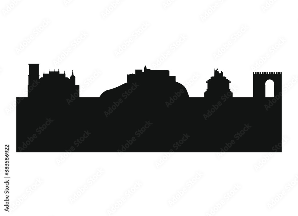 skyline of granada city in spain. 