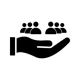 hand and human Customer care icon. Customer Retention Patient assistance icon. Service support. Safety pictogram. Icon, care, customer, retention, patient, client, help, consumer, vector