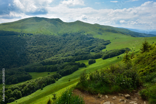 Góry Bieszczady; po lewej widok na Tarnicę photo