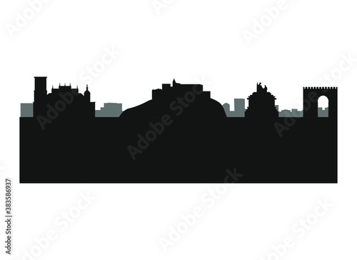 skyline of granada city in spain. 