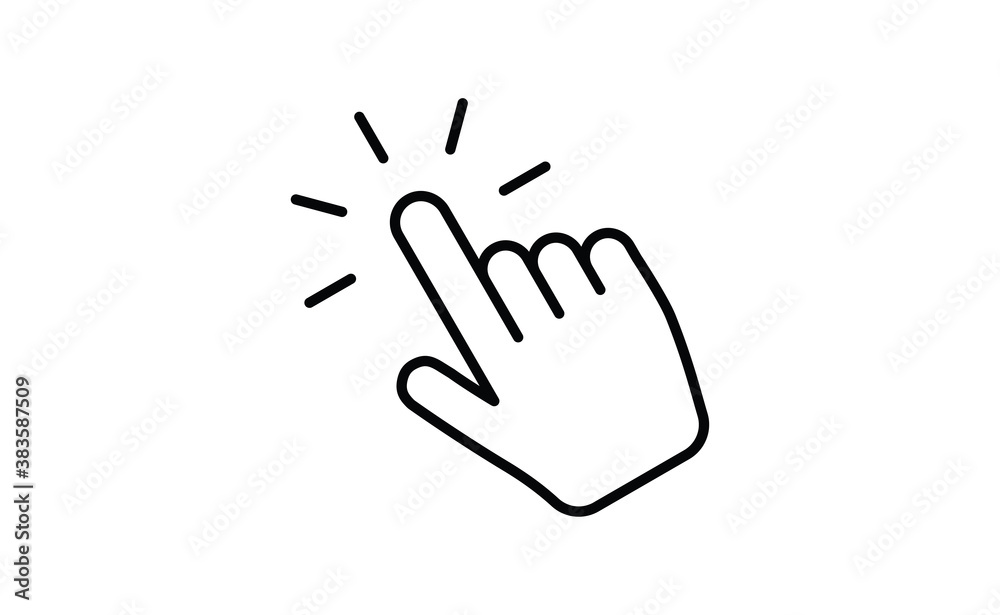 Hand click icon. Vector mouse pointer symbol. Hand click icon. Vector mouse pointer symbol.