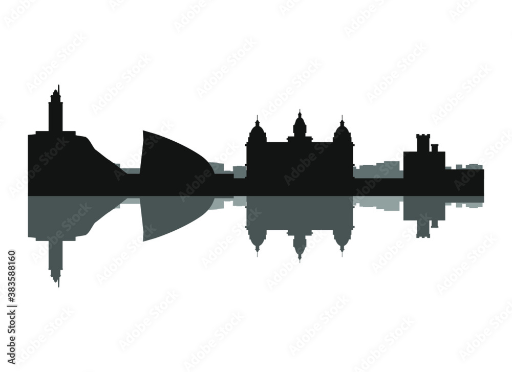 skyline of city of la coruna in spain.
