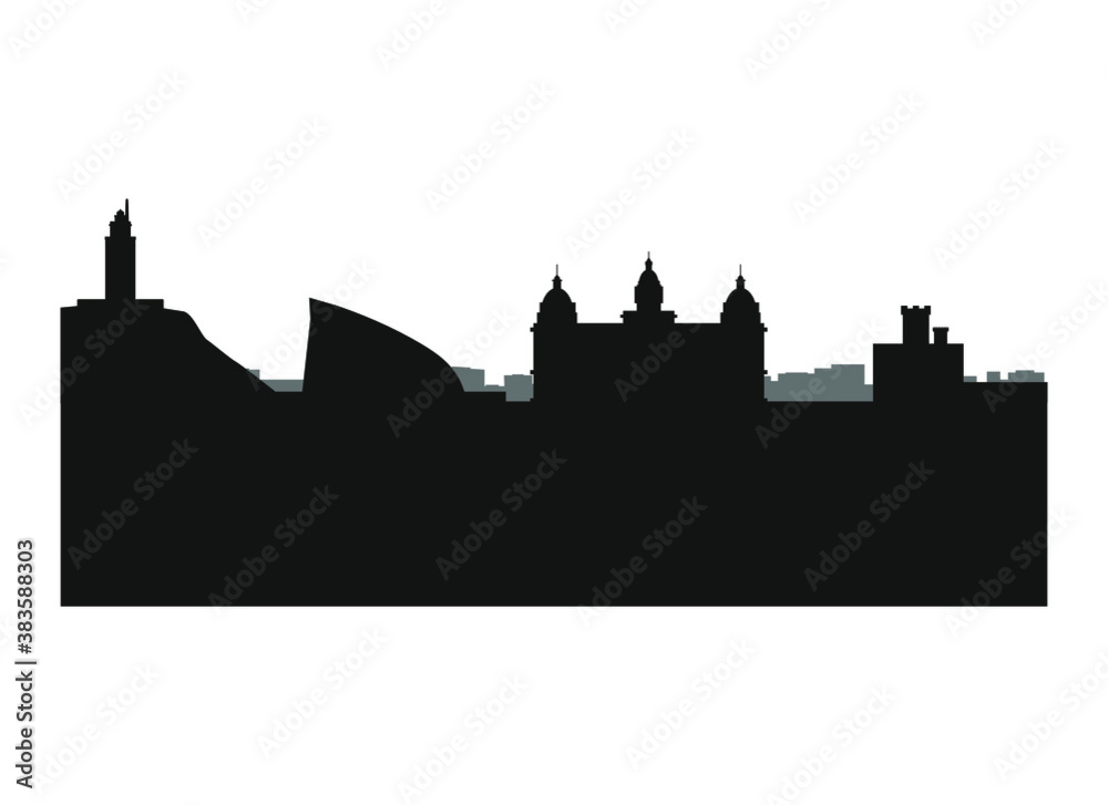 skyline of city of la coruna in spain. 