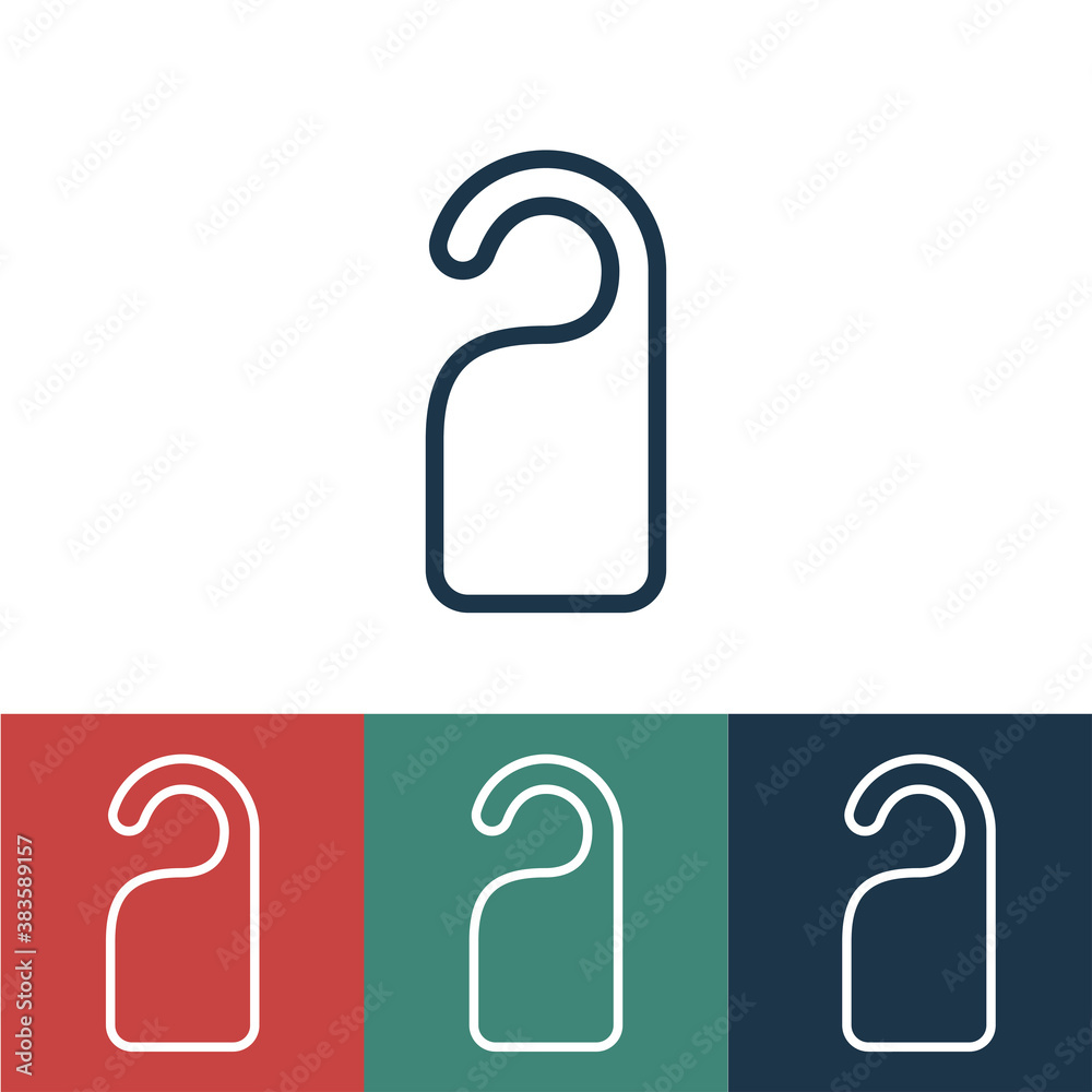 Linear vector icon with signs on the door Linear vector icon with signs on the door