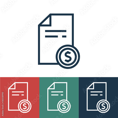 Linear vector icon with securities