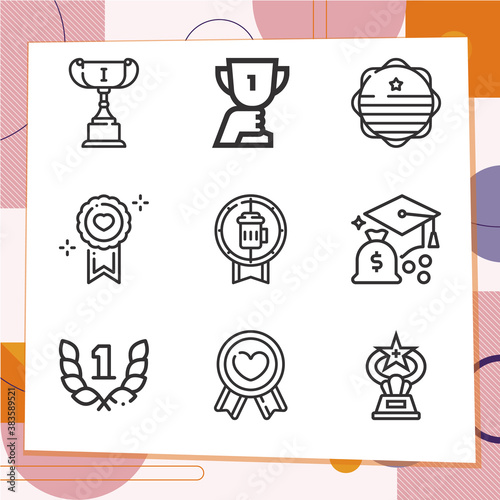 Simple set of 9 icons related to recipients