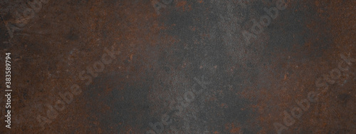 Grunge rusty dark metal stone background texture banner panorama photo