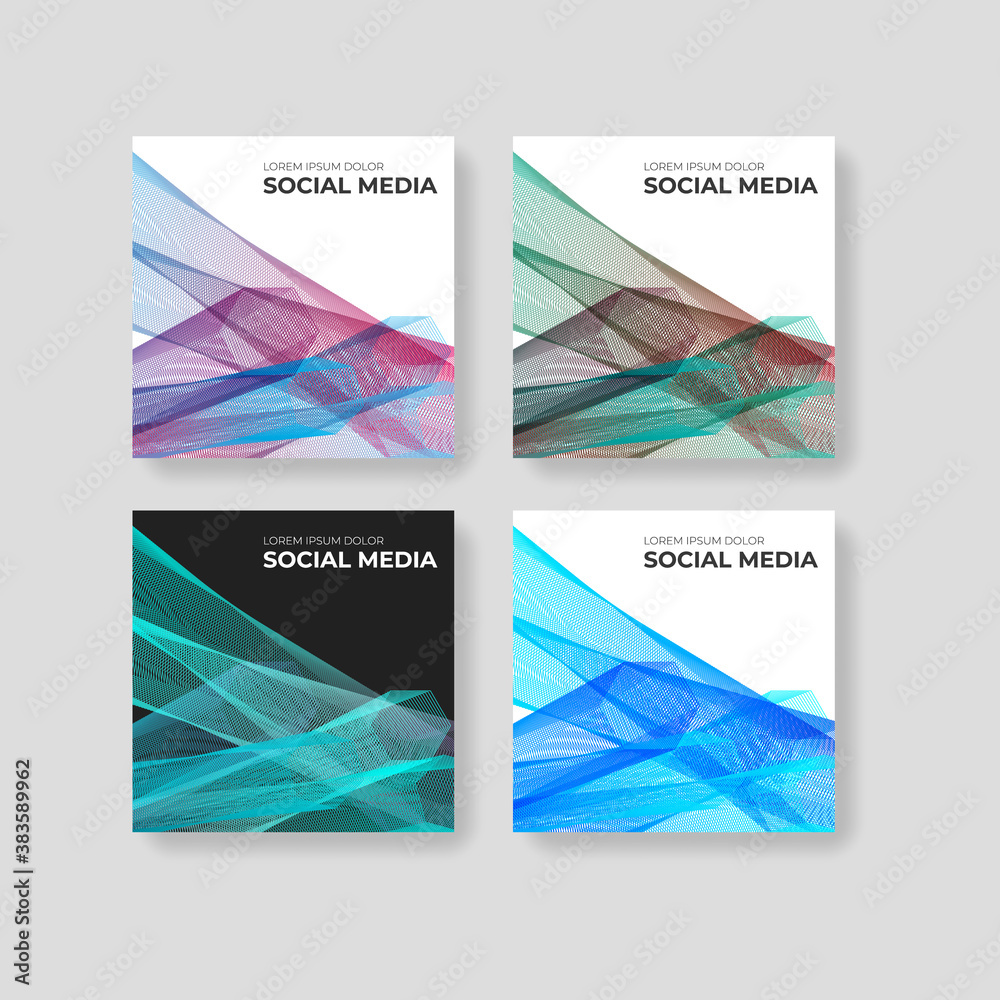 Abstract background social post templates with various color background. Editable web banners graphic for instagram and facebook