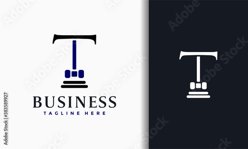 letter T court hammer logo