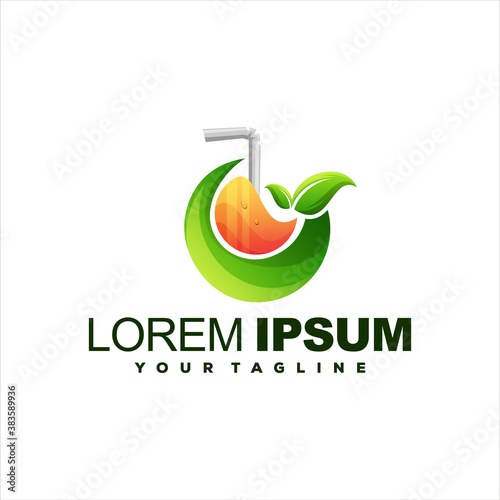 juice fruit gradient logo design