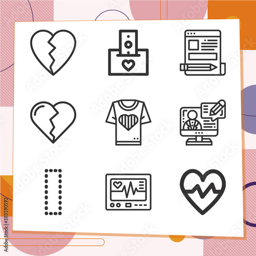 Simple set of 9 icons related to respected