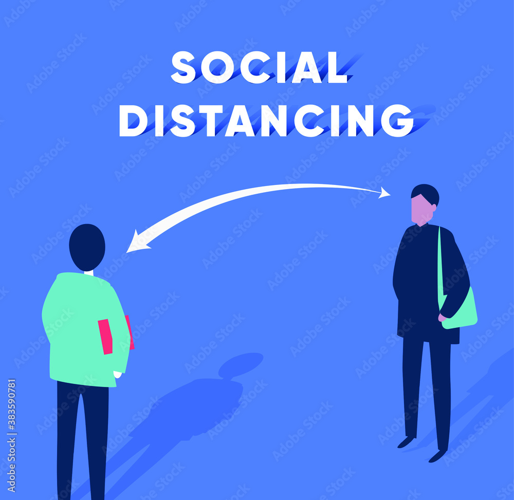 Social distancing or physical distancing to prevent spreading the virus Social distancing or physical distancing to prevent spreading the virus