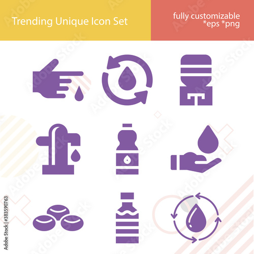 Simple set of urine related filled icons.