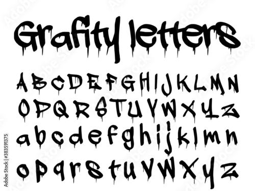 grafity letters alphabet, vector illustration