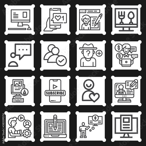 16 pack of believers  lineal web icons set