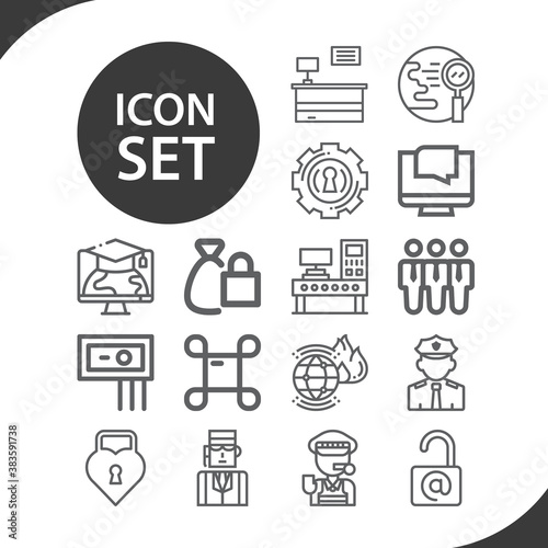 Simple set of terrorism related lineal icons.