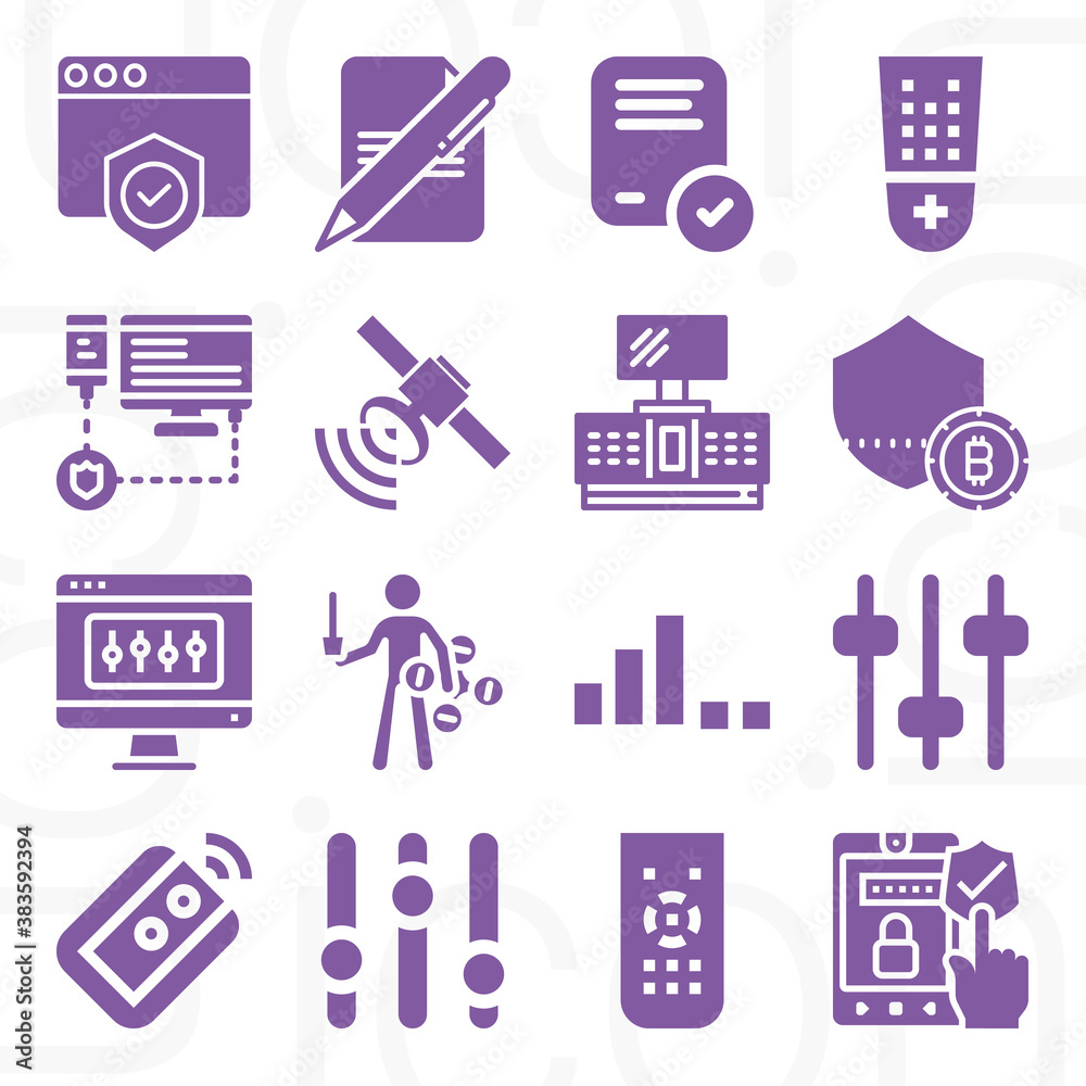 Fototapeta premium 16 pack of assure filled web icons set