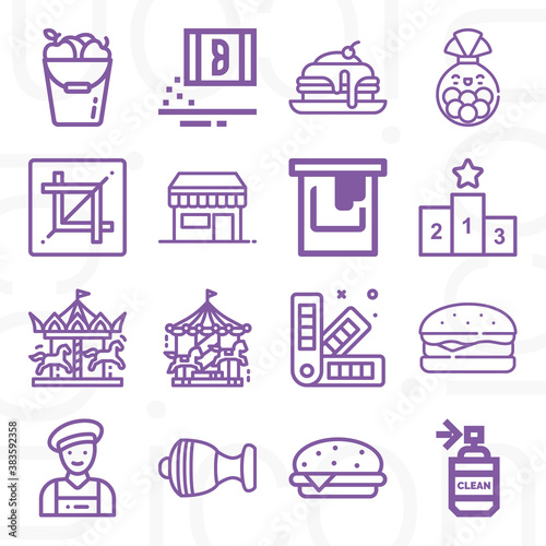 16 pack of grain  lineal web icons set