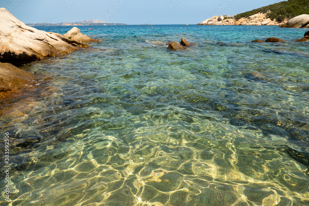 Idyllic beach in The Baja Sardinia, Sardinia Island, Italy
