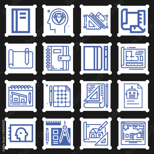16 pack of bring in lineal web icons set