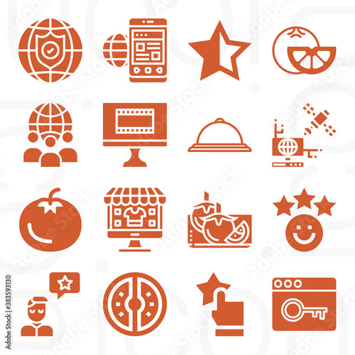 16 pack of tomatoes  filled web icons set